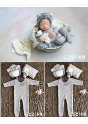 Newborn Photography Accessories, 0-1 Month, Boy and Girl Hat, Bodysuit, Photo Studio Outfits