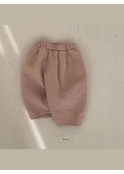 2022 Summer New Baby Loose Casual Cropped Pants Comfortable Mosquito Pants Children Trousers Infant Boys Pants Baby Girl Pants