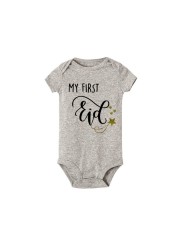 I Can't Keep Calm It's My First Christmas Kids Short Sleeve Bodysuit Caasual Letter Print 1st Birthday Girls Rompers Fast Shipping