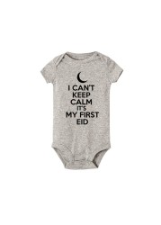 I Can't Keep Calm It's My First Christmas Kids Short Sleeve Bodysuit Caasual Letter Print 1st Birthday Girls Rompers Fast Shipping