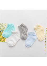 5pairs/pack Newborn Baby Socks Summer Thin Mesh Baby Socks for Girls Cotton Infant Baby Boy Socks Casual Sports Style 2020 New