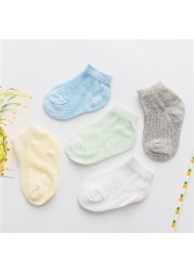 5pairs/pack Newborn Baby Socks Summer Thin Mesh Baby Socks for Girls Cotton Infant Baby Boy Socks Casual Sports Style 2020 New