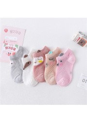 5pairs/pack Newborn Baby Socks Summer Thin Mesh Baby Socks for Girls Cotton Infant Baby Boy Socks Casual Sports Style 2020 New