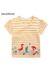 Seieroad Baby Girls 2-7 Years Animation Short Sleeve Cotton T-Shirt For Boys T Shirt Tops