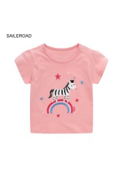 Seieroad Baby Girls 2-7 Years Animation Short Sleeve Cotton T-Shirt For Boys T Shirt Tops