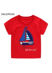 Seieroad Baby Girls 2-7 Years Animation Short Sleeve Cotton T-Shirt For Boys T Shirt Tops