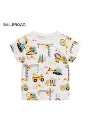 Seieroad Baby Girls 2-7 Years Animation Short Sleeve Cotton T-Shirt For Boys T Shirt Tops