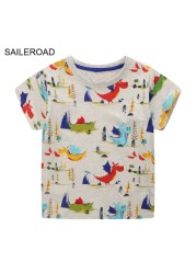 Seieroad Baby Girls 2-7 Years Animation Short Sleeve Cotton T-Shirt For Boys T Shirt Tops