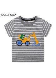 Seieroad Baby Girls 2-7 Years Animation Short Sleeve Cotton T-Shirt For Boys T Shirt Tops