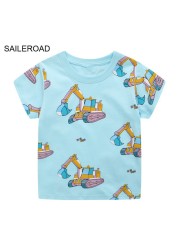 Seieroad Baby Girls 2-7 Years Animation Short Sleeve Cotton T-Shirt For Boys T Shirt Tops