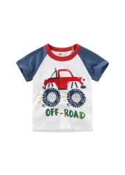 2-8 years old children's summer T-shirt, children's clothing, short-sleeved T-shirt, cartoon car T-shirt, children's cotton T-shirt