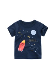 2-8 years old children's summer T-shirt, children's clothing, short-sleeved T-shirt, cartoon car T-shirt, children's cotton T-shirt