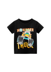 2-8 years old children's summer T-shirt, children's clothing, short-sleeved T-shirt, cartoon car T-shirt, children's cotton T-shirt