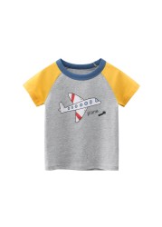 2-8 years old children's summer T-shirt, children's clothing, short-sleeved T-shirt, cartoon car T-shirt, children's cotton T-shirt