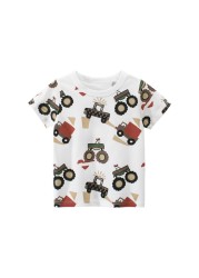 2-8 years old children's summer T-shirt, children's clothing, short-sleeved T-shirt, cartoon car T-shirt, children's cotton T-shirt