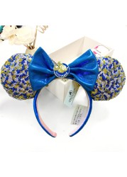 Original Disney Mickey Mouse Headband for Women Sequin Ears Costume Headband Cosplay Plush Adult Kids Headband