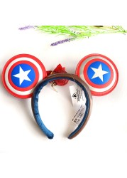 Original Disney Mickey Mouse Headband for Women Sequin Ears Costume Headband Cosplay Plush Adult Kids Headband