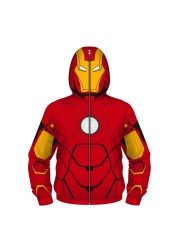 Autumn Fashion Boys Full Sleeve Full Zipper Hoodies Children Sweatshirts Super Heroes Cosplay Costume Outwear Kids Coats