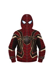 Autumn Fashion Boys Full Sleeve Full Zipper Hoodies Children Sweatshirts Super Heroes Cosplay Costume Outwear Kids Coats