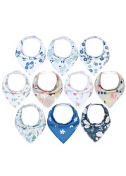 Baby Saliva Embellished Bib Unisex 10pcs Set Saliva & Teething Bibs 100% Organic Cotton Newborn Absorbent Hypoallergenic Bibs