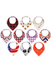 Baby Saliva Embellished Bib Unisex 10pcs Set Saliva & Teething Bibs 100% Organic Cotton Newborn Absorbent Hypoallergenic Bibs