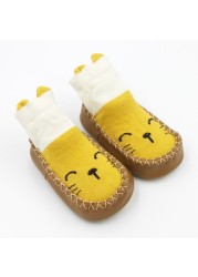 baby indoor sock shoes newborn baby socks winter thick terry cotton baby girl sock with rubber soles infant animal funny sock