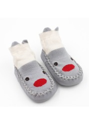 baby indoor sock shoes newborn baby socks winter thick terry cotton baby girl sock with rubber soles infant animal funny sock