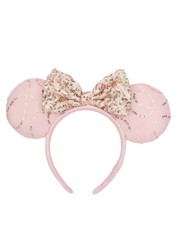 New Disney Mickey Mouse Ears Headband Space Lunar Mountain New Year Minnie Bow Pink Sequins Cartoon Anime Headdress Headband Gif