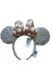 New Disney Mickey Mouse Ears Headband Space Lunar Mountain New Year Minnie Bow Pink Sequins Cartoon Anime Headdress Headband Gif