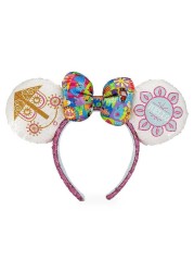 New Disney Mickey Mouse Ears Headband Space Lunar Mountain New Year Minnie Bow Pink Sequins Cartoon Anime Headdress Headband Gif