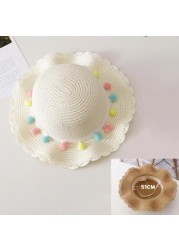 Bear Learner Kids Girls Hats 2022 New Fashion Summer Lace Flowers Caps Breathable Elegant Straw Hat Sunhat Lovely Baby Bonnet