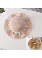 Bear Learner Kids Girls Hats 2022 New Fashion Summer Lace Flowers Caps Breathable Elegant Straw Hat Sunhat Lovely Baby Bonnet