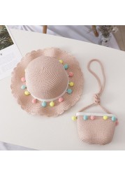 Bear Learner Kids Girls Hats 2022 New Fashion Summer Lace Flowers Caps Breathable Elegant Straw Hat Sunhat Lovely Baby Bonnet