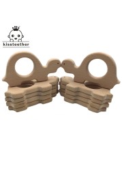 10pcs Safe Kara Teething Baby Cute Teether Antlers Design Wooden Ring Animal Shape Handmade Toy Wooden Teether - Giraffe Teether