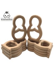 10pcs Safe Kara Teething Baby Cute Teether Antlers Design Wooden Ring Animal Shape Handmade Toy Wooden Teether - Giraffe Teether