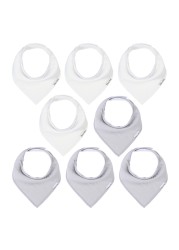 8pcs Baby Bibs Baby Saliva Bobble Bibs Unisex Bibs Set for Drooling and Teething 100% Organic Cotton Newborn Absorbent Soft Bibs