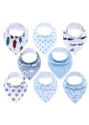 8pcs Baby Bibs Baby Saliva Bobble Bibs Unisex Bibs Set for Drooling and Teething 100% Organic Cotton Newborn Absorbent Soft Bibs