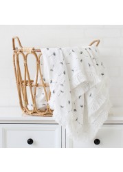 Cotton Muslin Swaddle Blankets for Newborns Tassel Receiving Blanket Newborn Baby Swaddle Wrap Infant Sleeping Bed Quilt Cover