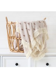 Cotton Muslin Swaddle Blankets for Newborns Tassel Receiving Blanket Newborn Baby Swaddle Wrap Infant Sleeping Bed Quilt Cover