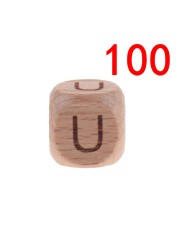 100pcs Baby Teething Beads 12mm Letter Beech Beads Pacifier Chain Letters Wooden Pacifier Toys Personalized Newborn Gifts