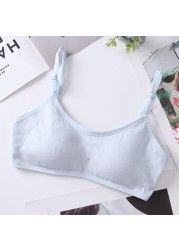 12-18Y Cotton Girls Bra Teenage Underwear Kids Sports Bra Adjustable Bra with Chest Pad Kids Seamless Bralette Puberty Clothes