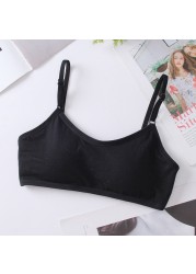 12-18Y Cotton Girls Bra Teenage Underwear Kids Sports Bra Adjustable Bra with Chest Pad Kids Seamless Bralette Puberty Clothes