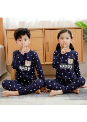 Baby Boy Girl Pajama Sets Korean Spring Pajamas For Kids Sleepwear Set Cotton Cartoon Cow Night Outfits Autumn Children Clothes