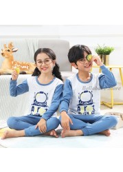 Baby Boy Girl Pajama Sets Korean Spring Pajamas For Kids Sleepwear Set Cotton Cartoon Cow Night Outfits Autumn Children Clothes