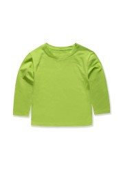 Boys Girls Full Sleeve T-Shirt Plain Cotton T-Shirt For Kids Casual Wear Kids Solid Tees Girls Tops For 2-14 Years