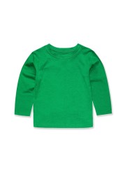 Boys Girls Full Sleeve T-Shirt Plain Cotton T-Shirt For Kids Casual Wear Kids Solid Tees Girls Tops For 2-14 Years