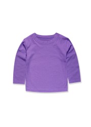 Boys Girls Full Sleeve T-Shirt Plain Cotton T-Shirt For Kids Casual Wear Kids Solid Tees Girls Tops For 2-14 Years