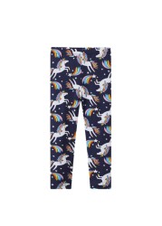 2022 Cotton Unicorn Print Children Leggings Children Leggings Breathable Elastic Trousers Spring Girls 2-8 Years Trousers