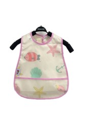 Baby Sleeves Waterproof Bib Cartoon Pattern Lunch Feeding Scarf Soft Cotton Baby Bibs EVA Layer Adjustable Saliva Cloth