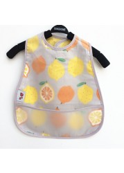 Baby Sleeves Waterproof Bib Cartoon Pattern Lunch Feeding Scarf Soft Cotton Baby Bibs EVA Layer Adjustable Saliva Cloth